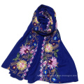 ethnic style holiday use 2017 Spring summer plain flowers long cotton embroidered scarf shawls